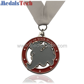 Custom shape cut out medals with soft enamel filled