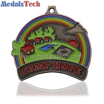 antique finish novelty metal rainbow medals