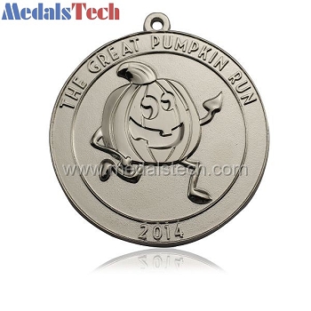 znic alloy die cast silver pumpkin run medals