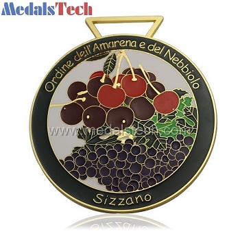 Round novelty custom fruit medals,large medals