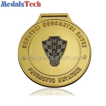 Custom unique novelty gold medals with antique silver logo