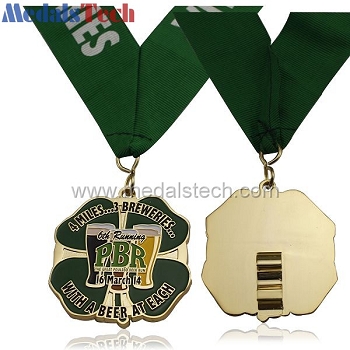 High quality unique gold plated soft enemal medals with bottle opener on backside