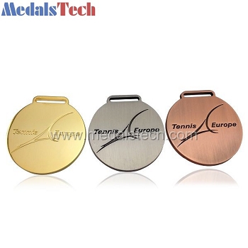 Round znic alloy high quality polish finish custom tennis europe medals