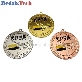 Custom cheap gold silver and copper karate medals