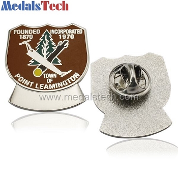 Siver plated custom unique souvenir lapel pins