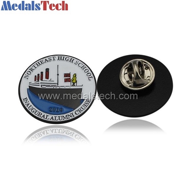 round shape cheap black plating custom school lapel pins
