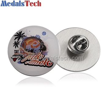 Round cheap custom aluminum offset printing lapel pins