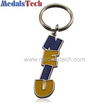 Promotional unique cheap metal letters keychains