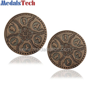 Round high quality antique copper challenge coins