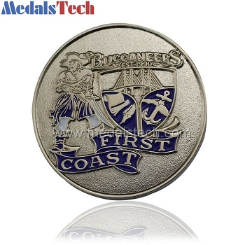 Round cheap sandblast finish silver challenge coins
