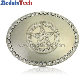 Novelty custom popular star belt buckles with reihstone