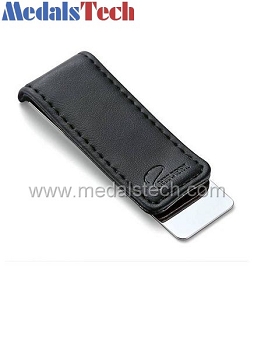 High quality unique stainless steel leather money clips