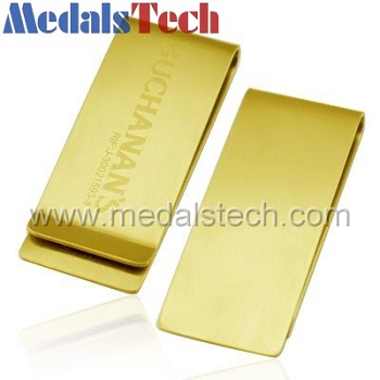 Novelty promotional custom gold plated bronze money clips