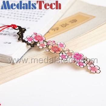Custom unique metal plum flower bookmark