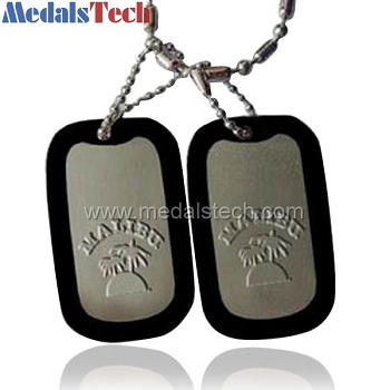 custom  plated zinc alloy dog tag with keychain