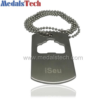custom metal  hight quality beer  bottle opener dog tag with keychain