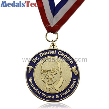 Gold plating round cheap souvenir medals for teching