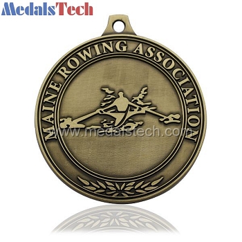 Round custom antique bronze medals