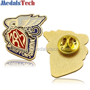 Gold plated die struck iron lapel pin