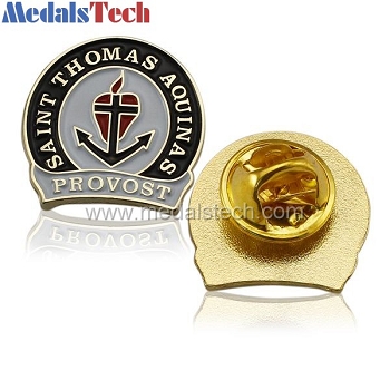 high quality die struck iron gold plating lapel pin with soft enamel filled