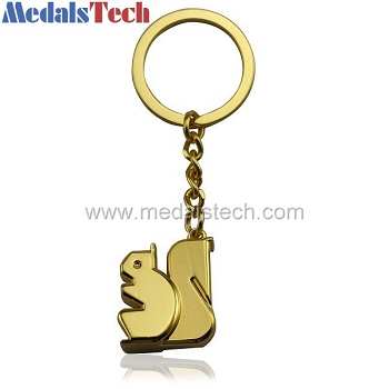 high quality die cast znic alloy gold plating keychains