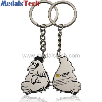 Custom cheap novelty promotional silver keychains