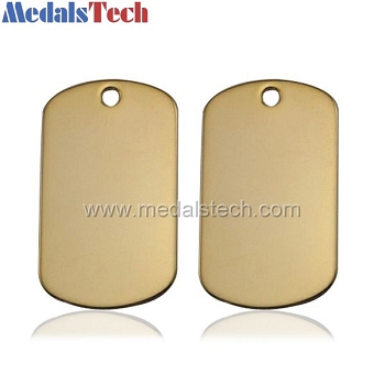Cheap custom blank polish gold dog tags